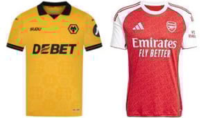 Wolves v Arsenal 2025-26 Kits