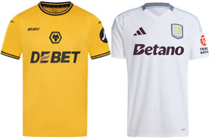Wolves v Aston Villa 2024-25 Kits