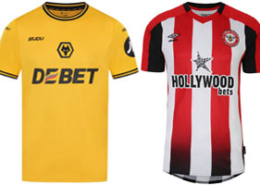 Wolves v Brentford 2024-25 Kits
