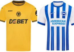Wolves v Brighton 2024-25 Kits