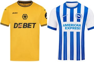 Wolves v Brighton 2024-25 Kits
