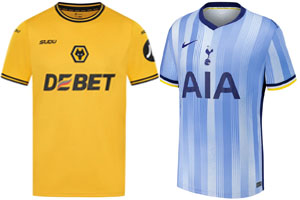Wolves v Spurs 2024-25 Kits