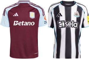 Aston Villa v Newcastle UTD 2024-25 Kits