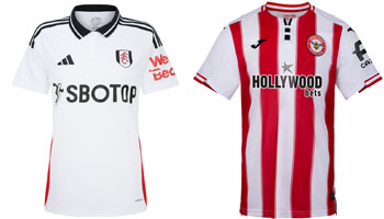 Fulham v Brentford 2025-26 Kits