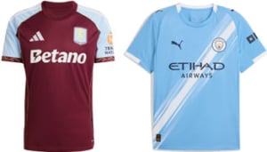 Aston Villa v Manchester City 2025-26 Kits