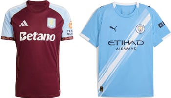 Aston Villa v Manchester City 2025-26 Kits