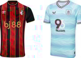 Bournemouth v Burnley 2025-26 Kits