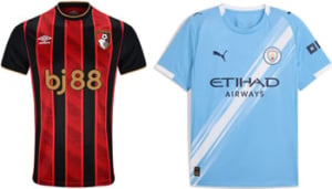 Bournemouth v Manchester City 2025-26 Kits
