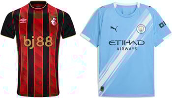 Bournemouth v Manchester City 2025-26 Kits