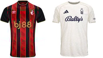 Bournemouth v Nottingham Forest 2025-26 Kits