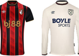 Bournemouth v West Ham 2025-26 Kits