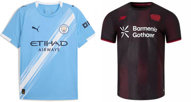 Man City v Bayer Leverkusen 2025-26 Kits