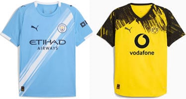 Man City v Borussia Dortmund 2025-26 Kits