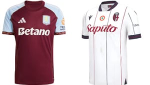Aston Villa v Bologna 2025-26 Kits