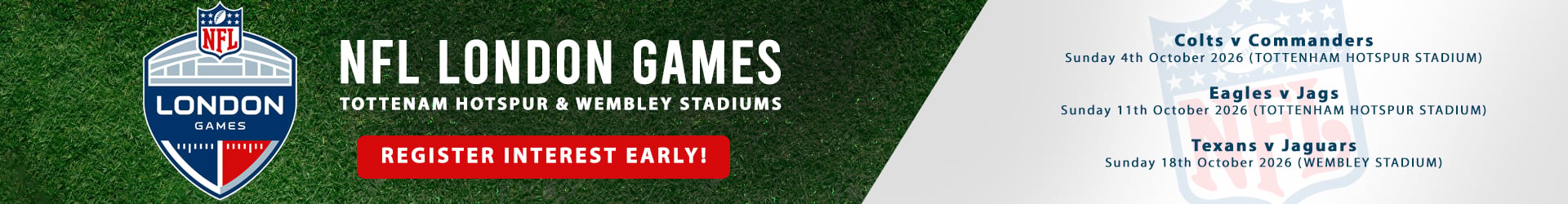 NFL Hospitality Tickets & VIP Packages for all NFL London games at Tottenham Hotspur Stadium & Wembley Stadium in 2026 NFL Hospitality Tickets & VIP Packages for all NFL London games at Tottenham Hotspur Stadium & Wembley Stadium in 2026